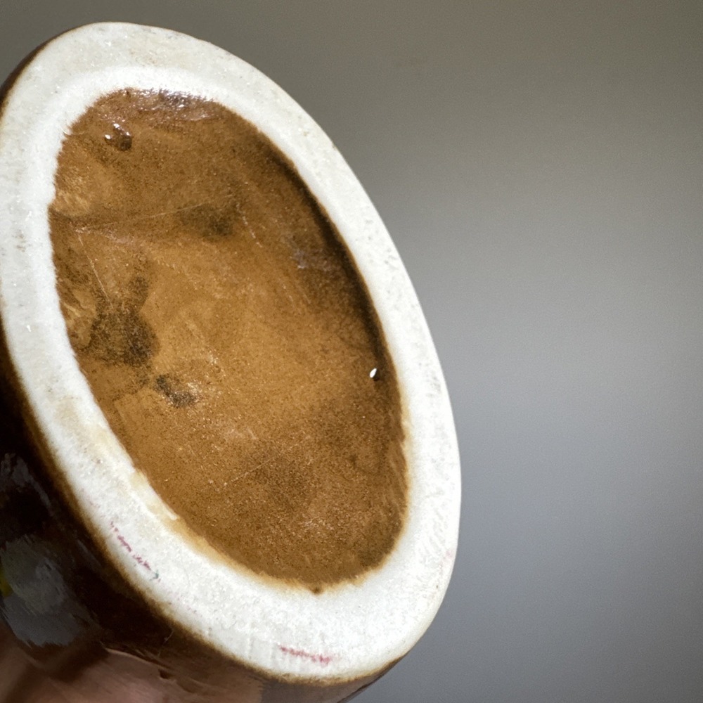 Ceramic bud vase with handle Pink drip glaze 11.5" glossy pastel art calming - Picture 8 of 12